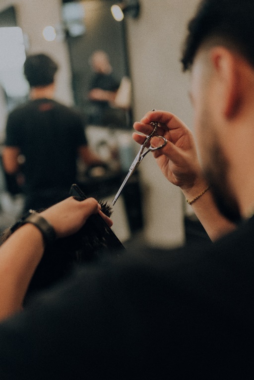 A barber providing services