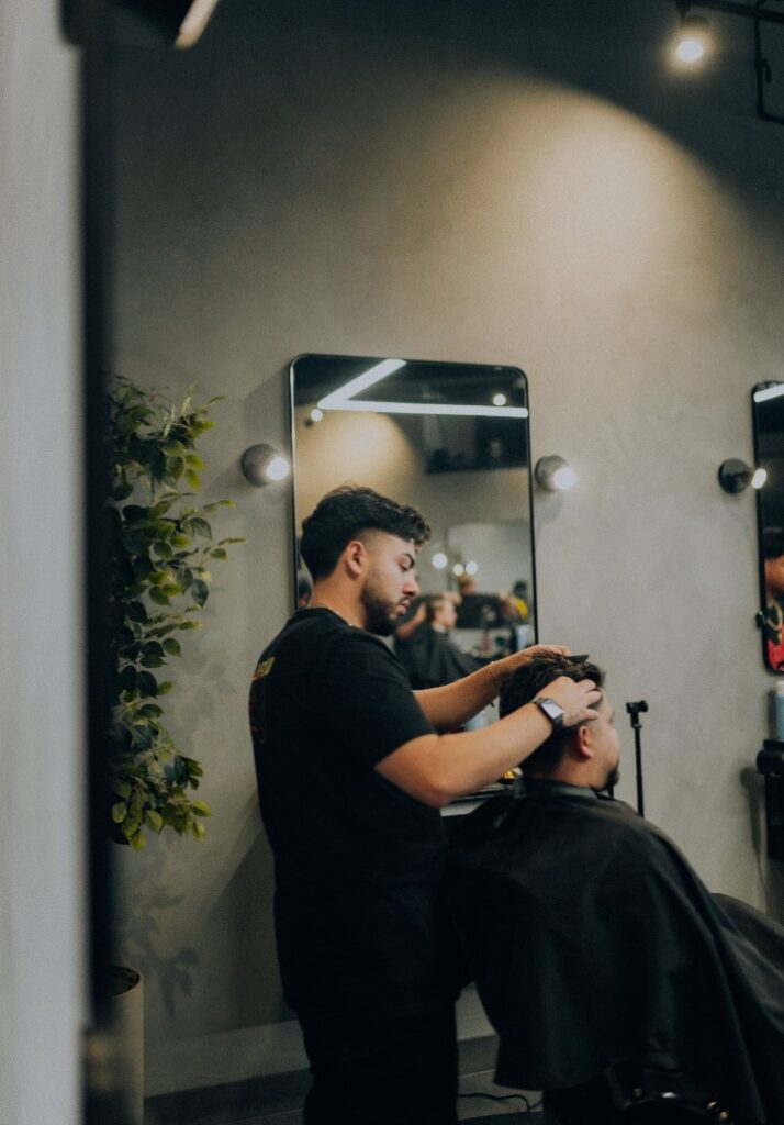 A barber providing services